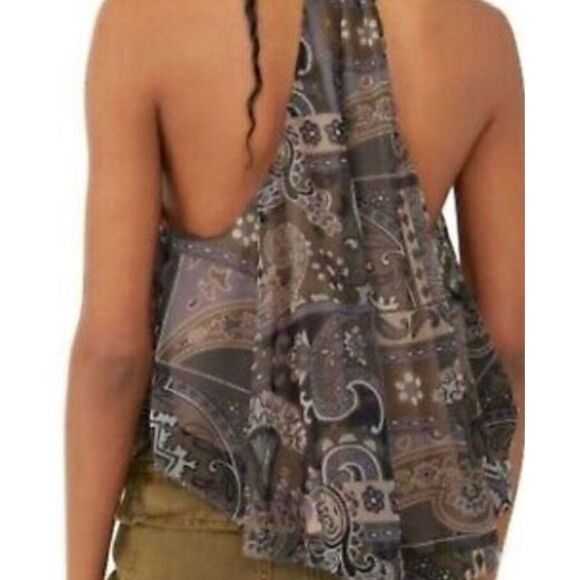 Free People Women's Boho Paisley Scoop Neck Tank size xs - Picture 7 of 7